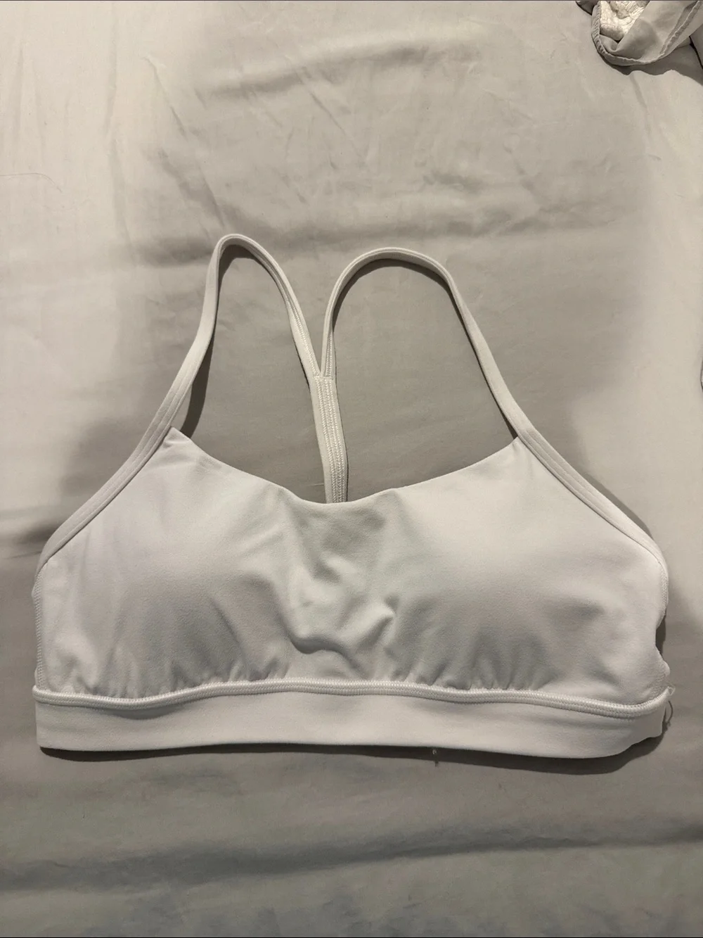 lululemon athletica flow Y White Racerback Sports Bra